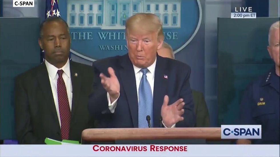 Coronavirus: Trump refuses to rule out accepting government funds for his businesses