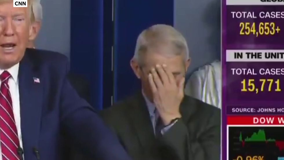 Top US health expert Dr Fauci buries head in hands after Trump refers to State Department as 'Deep state department'