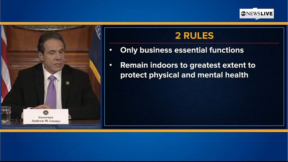 NY Governor announces closure of all nonessential businesses