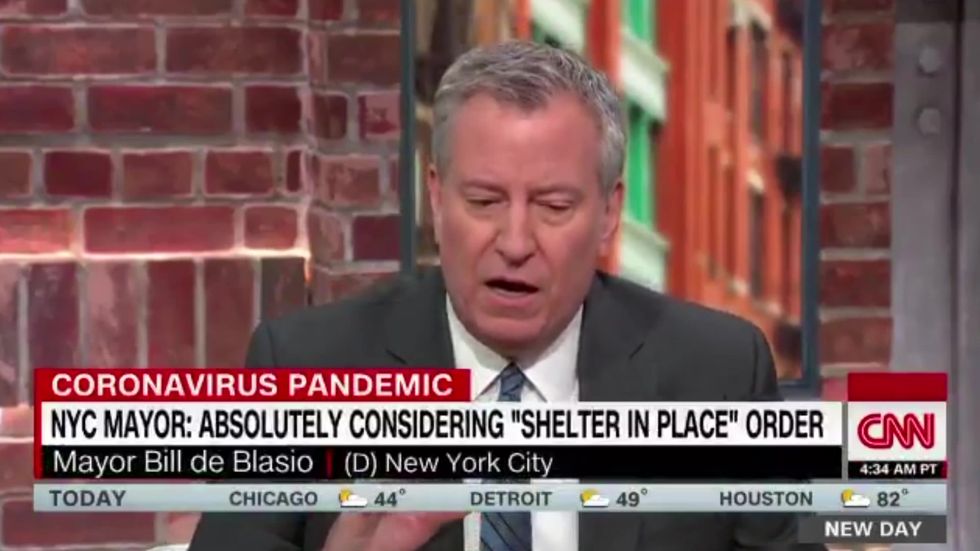 New York mayor says he's considering a 'shelter-in-place' order in NYC