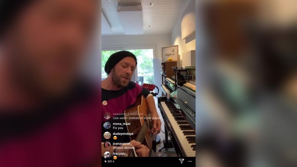 Chris Martin streams mini concert from home during Coronavirus pandemic