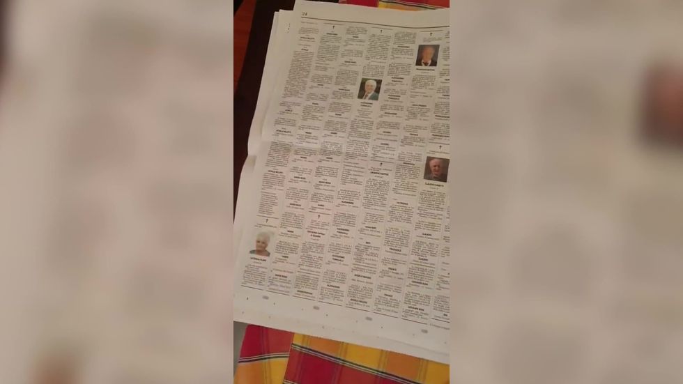 Coronavirus: Massive obituary columns in Italy show extent of tragedy