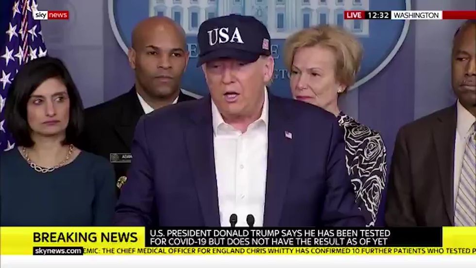 President Donald Trump says the US has 'looked at' extending its European travel ban to the UK and Ireland