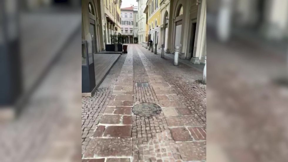 Empty streets across Italy's Lombardy region