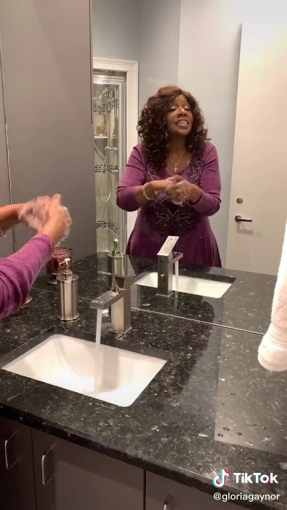 Gloria Gaynor shares video of her washing hands to 'I Will Survive'