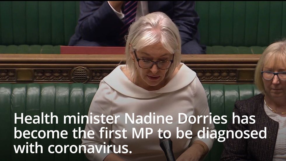 Health minister Nadine Dorries is first MP to be diagnosed with coronavirus
