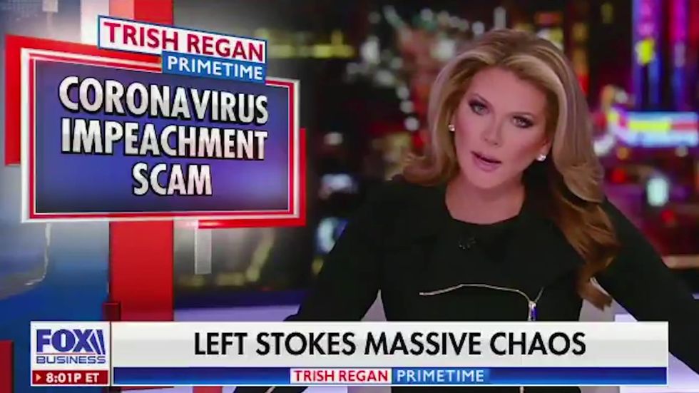 Fox Business host says the Democrats are using coronavirus to try and impeach Trump again