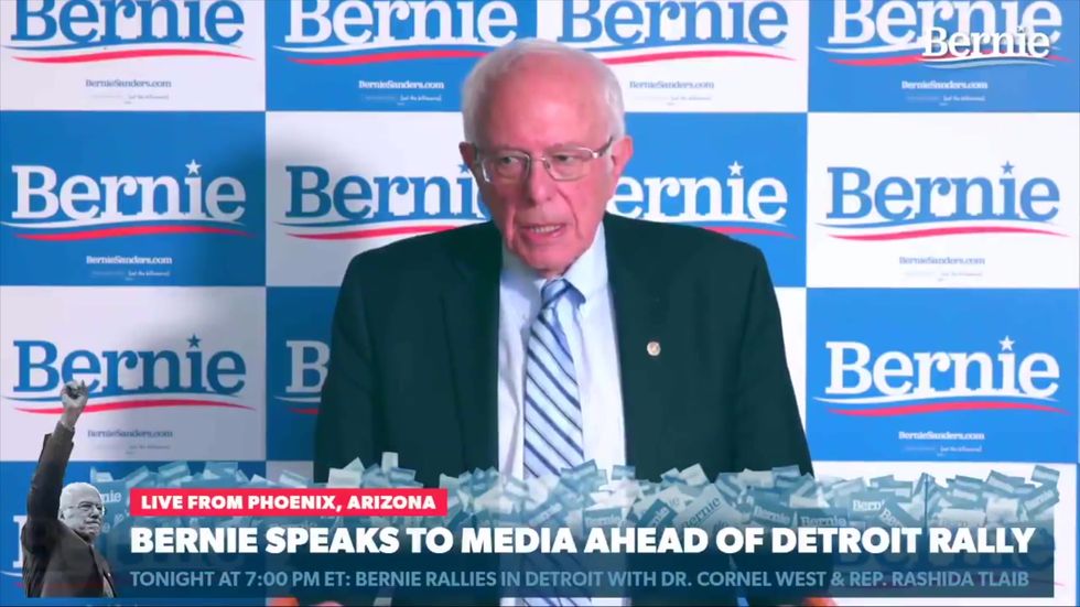 Bernie Sanders condemns swastika flag unveiled at his rally