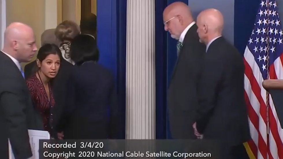 Press Secretary for Mike Pence scolds reporter for asking about Coronavirus