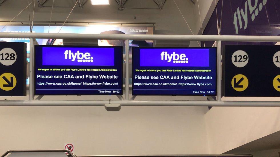 Flybe: Desks at Birmingham Airport empty after collapse
