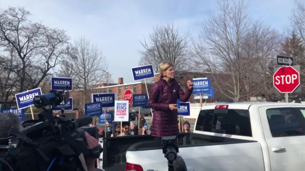 Super Tuesday: Elizabeth Warren votes in Cambridge, Massachusetts