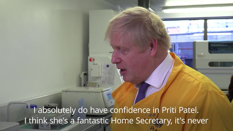 Boris Johnson says he has confidence in Priti Patel following bullying allegations