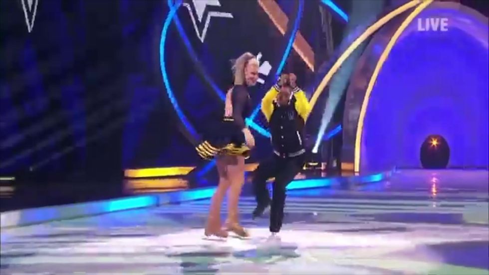 Caprice Bourret performs on Dancing on Ice