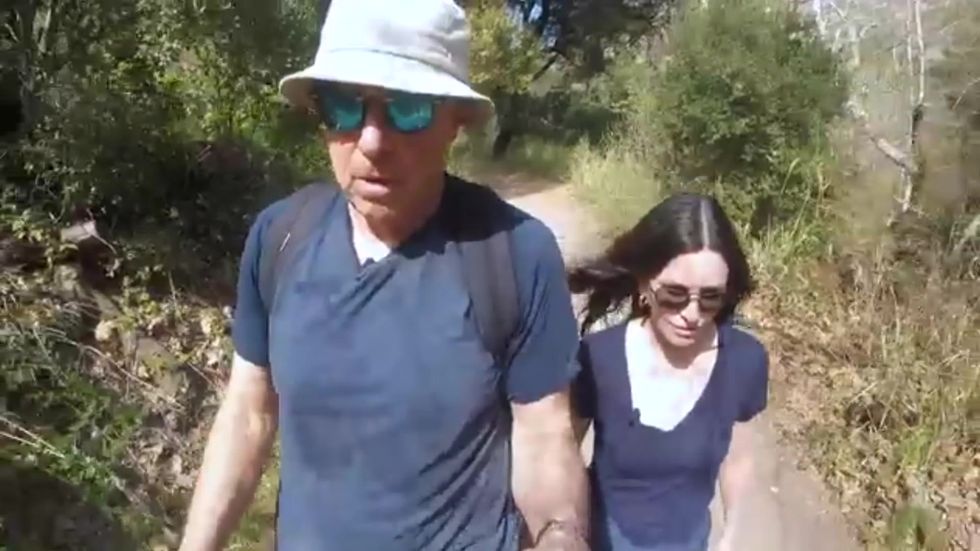 Courtney Cox hikes with Kevin Nealon