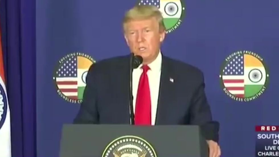 Trump reacts to Weinstein verdict during India visit