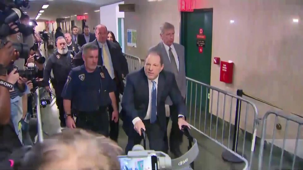 Harvey Weinstein arrives at courthouse on Monday before trial reaches verdict