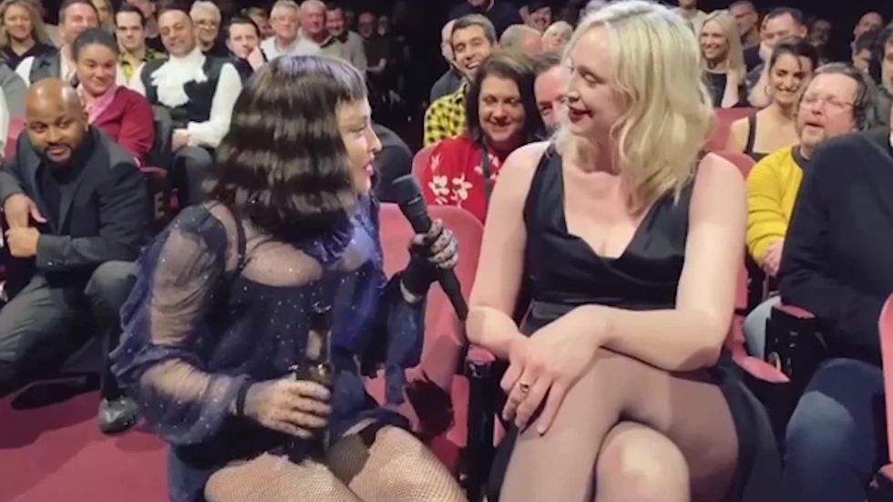 Madonna chats to Gwendoline Christie during gig