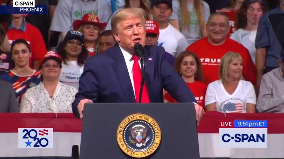 Trump calls disgraced TV presenter a 'friend' in Phoenix rally