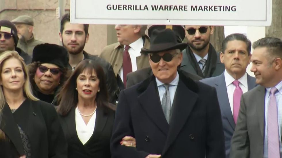 Roger Stone arrives at court ahead of sentencing over obstructing Russia investigation