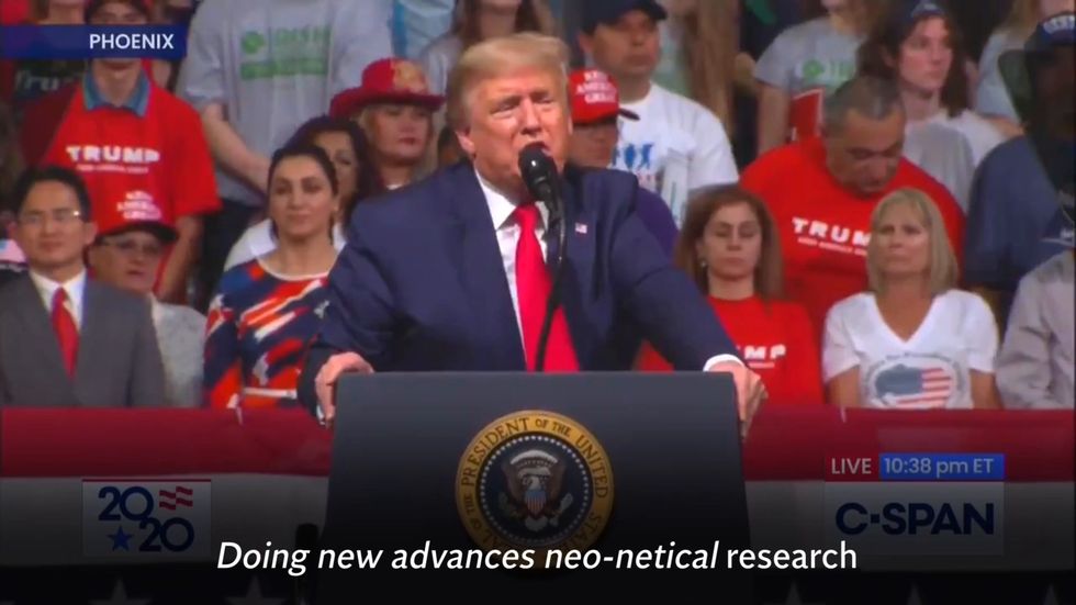 Trump struggles with series of words