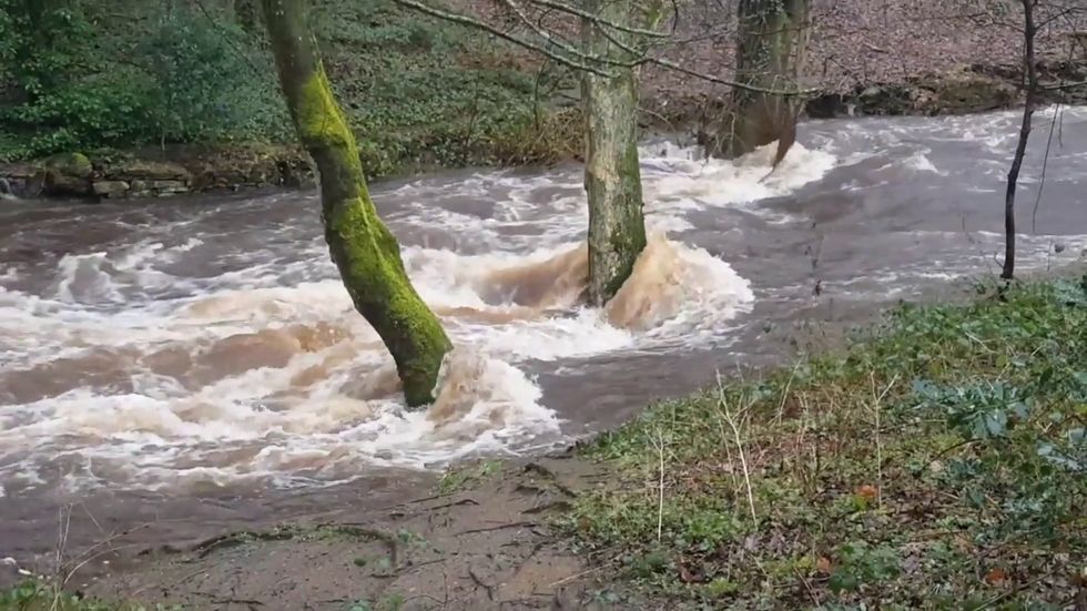 Storm Dennis: Swollen River Loxley in Sheffield