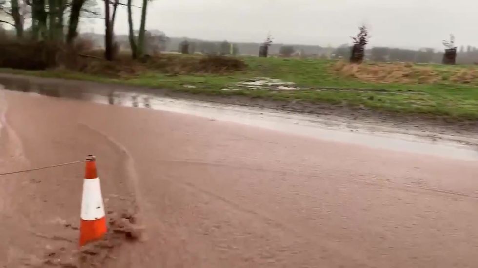 Storm Dennis floods roads in Scotland