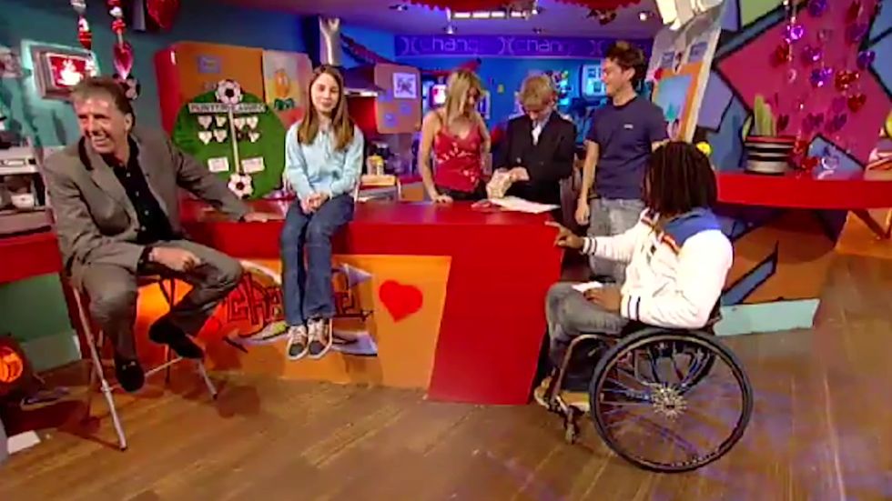 Old CBBC clip of Holly Willoughby giving a teenager a Valentine's Day present