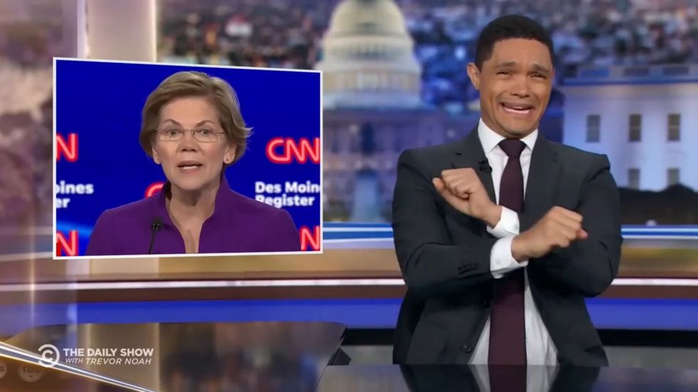 Trevor Noah compares Elizabeth Warren to Uma Thurman in Kill Bill