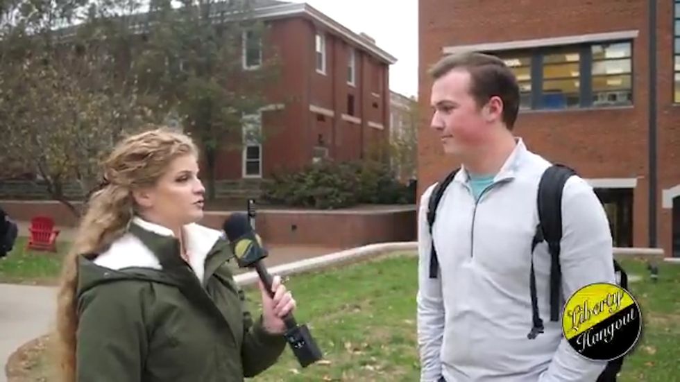 Right-wing commentator tries to trick student into making transphobic comment