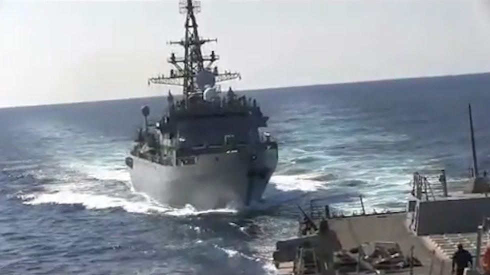 US Navy sound horn as Russian warship 'aggressively approaches' destroyer in Arabian Sea