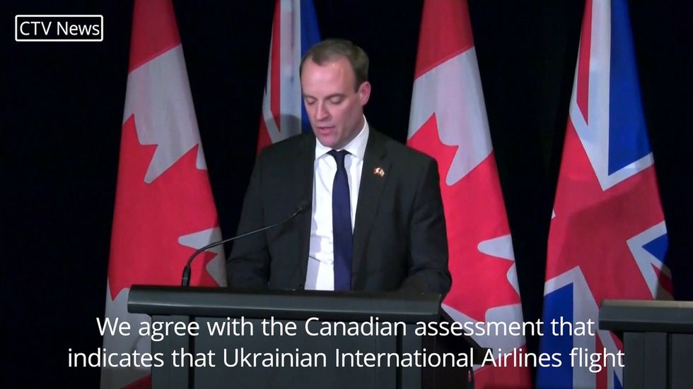 Dominic Raab: UK agrees that Iranian missile downed plane
