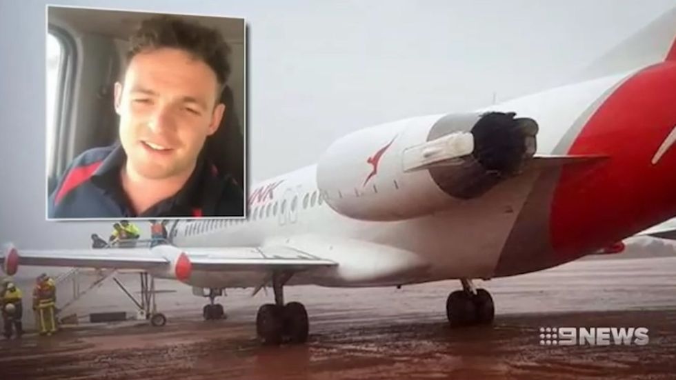 Worker explains how Qantas plane slid off runway and gets stuck in mud