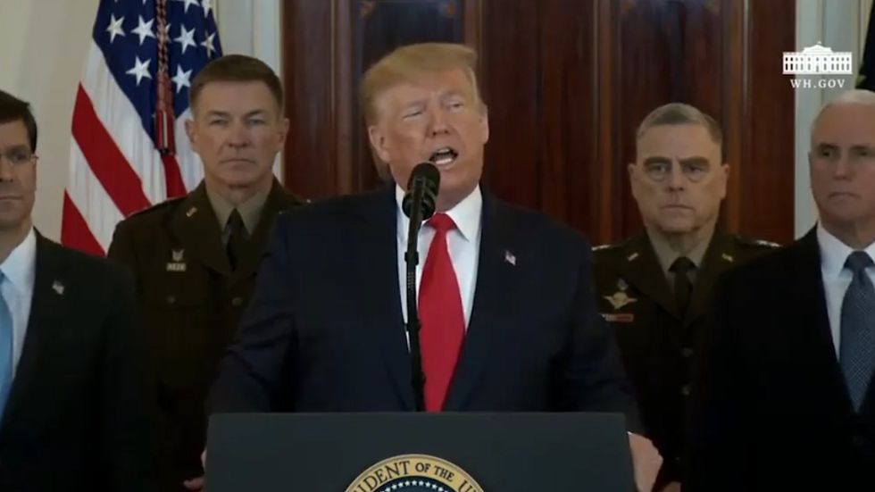 Donald Trump says US continues to look at its options and will impose 'powerful' economic sanctions on Iran