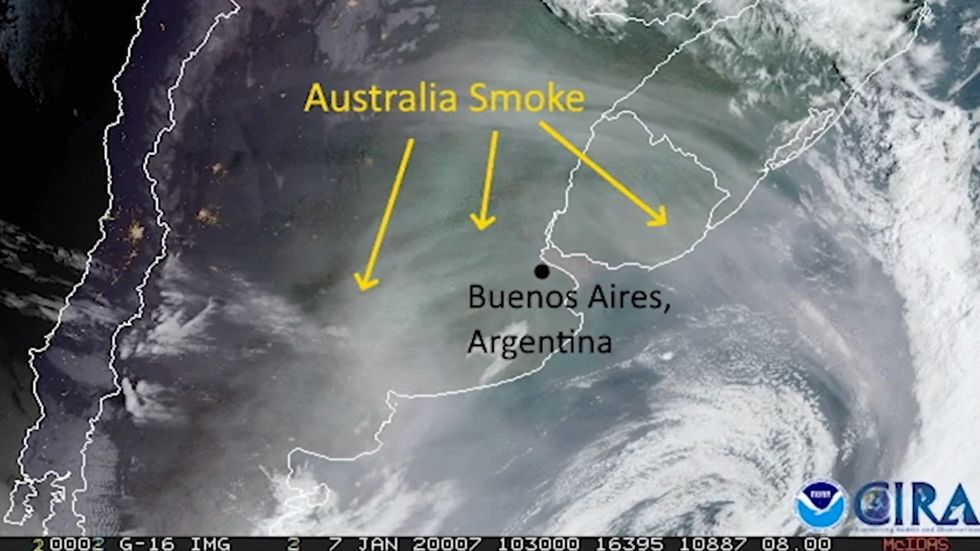 Australia's wildfire smoke reaches as far as Argentina