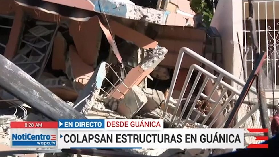 Damaged houses and debris after 6.4-magnitude earthquake strikes Puerto Rico 