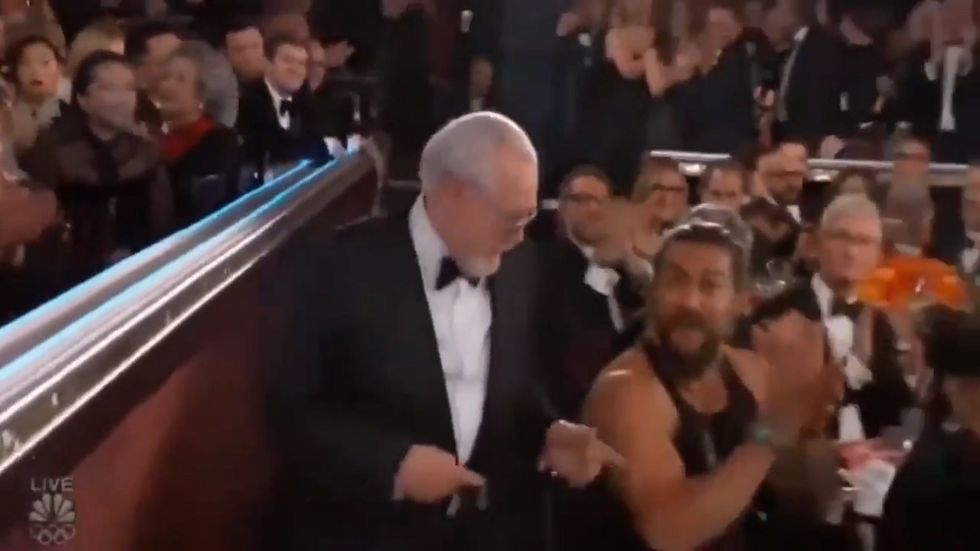 Jason Momoa spotted wearing tank top at Golden Globes