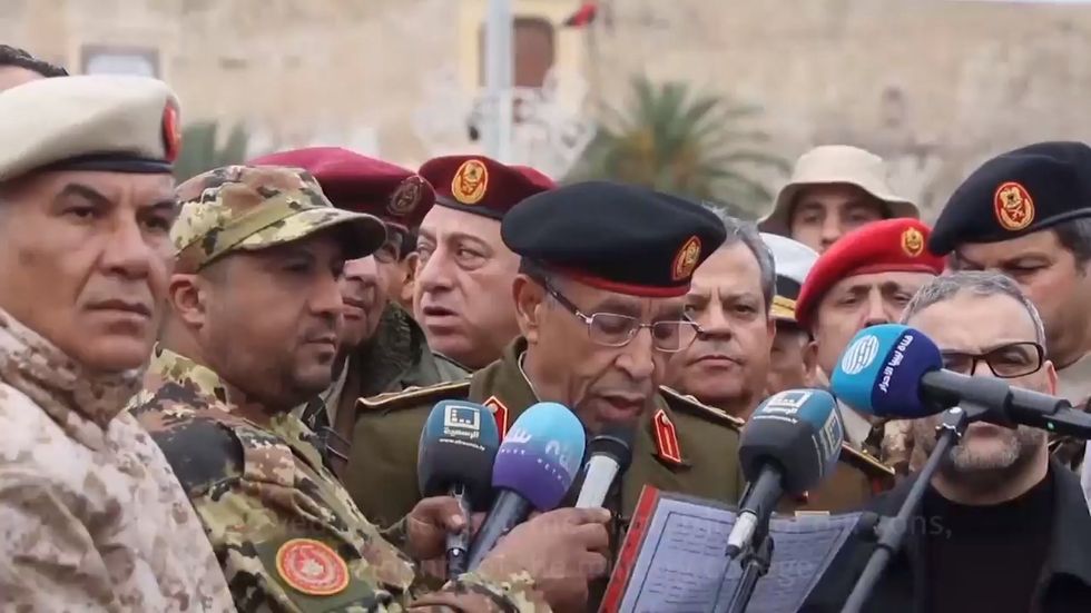 Military chief speaks following airstrike at Libya military academy killed dozens