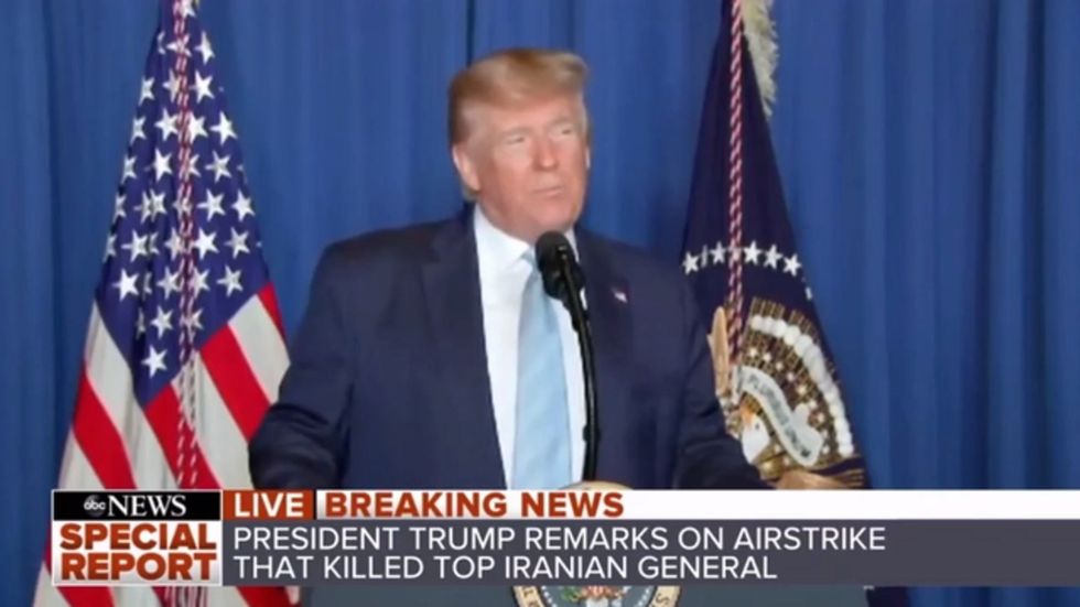 Qassem Soleimani: Trump claims 'last night we took action to stop a war, not to start a war'