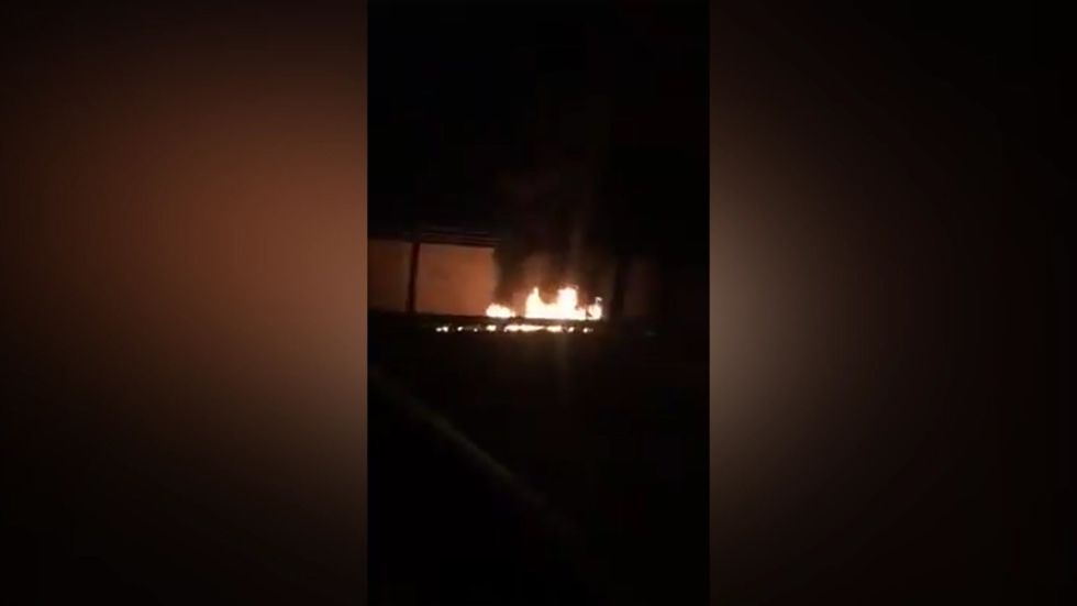 Fires burn outside Baghdad International Airport after airstrike that killed top Iran general Qassem Soleimani