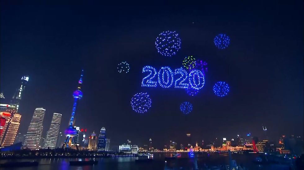 Shanghai welcomes New Year with a drone show