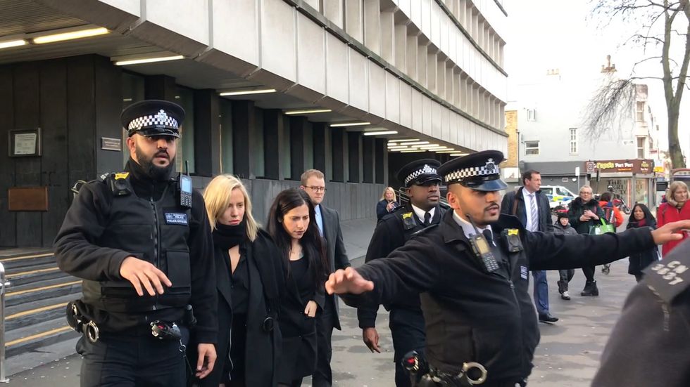 Caroline Flack leaves court after pleading not guilty to assault