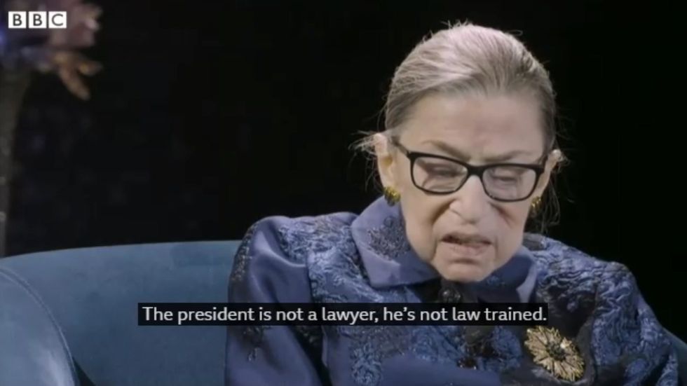 Ruth Bader Ginsburg: 'The president is not a lawyer'
