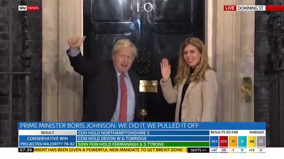 General election 2019: Boris Johnson arrives at Downing Street