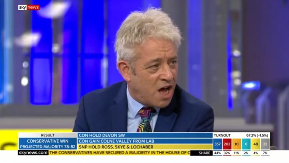 John Bercow bellows one last 'order!' as Sky News General Election coverage comes to a close