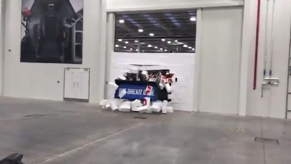 Boris Johnson drives 'Get Brexit Done' JCB at factory in Staffordshire