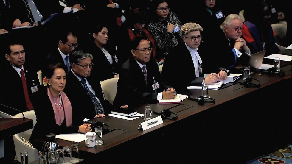 Aung San Suu Kyi appears in court over Myanmar genocide charges 