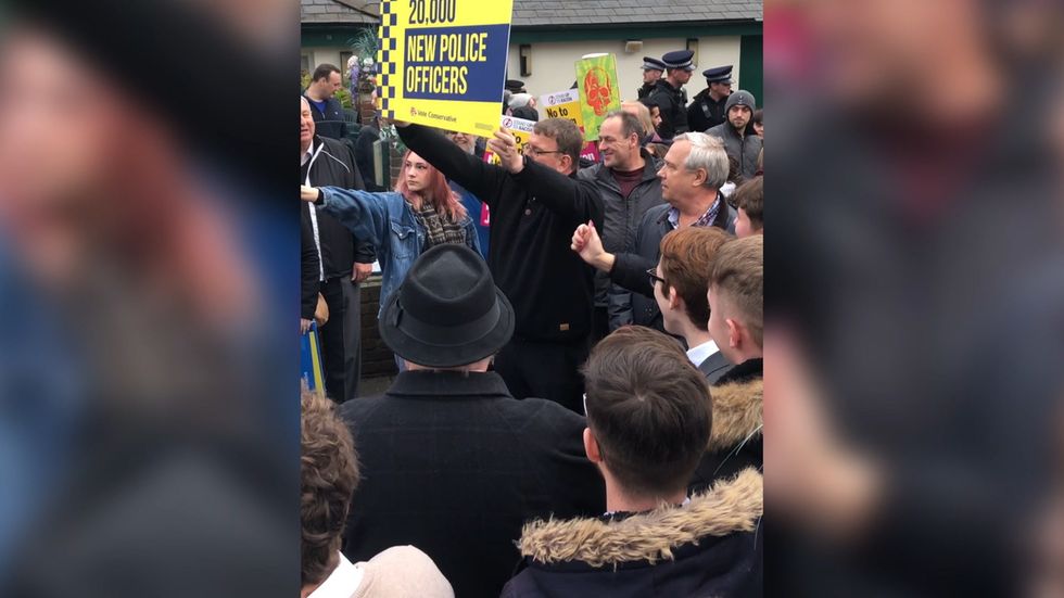 Boris Johnson cancels speech after five protesters turn up