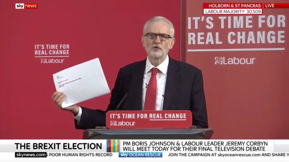 Jeremy Corbyn releases leaked government documents that show Boris Johnson mislead the people about Brexit deal