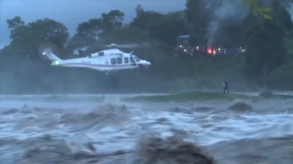 Trapped Kenyan fisherman rescued by helicopter