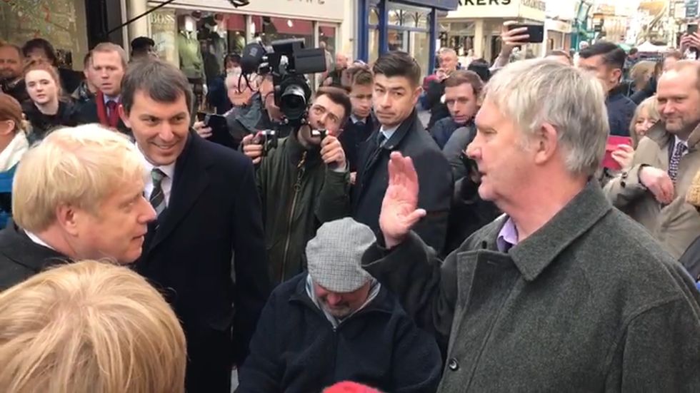 Boris Johnson heckled on visit to Salisbury Christmas market